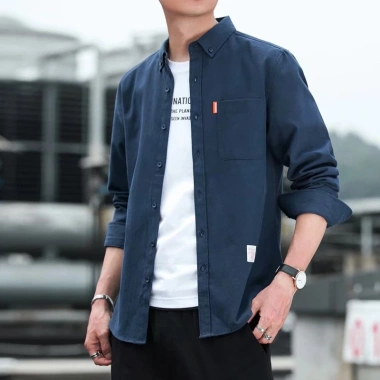 Áo sơ mi công sở nam 6 màu Oxford không sắt, mỏng retro, dài tay, M‑5XL, màu trơn mùa xuân 3