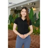 Áo sơ mi công sở nữ cổ đức McFashion siêu lụa màu đen - Ngắn tay/dài tay, 292k 5
