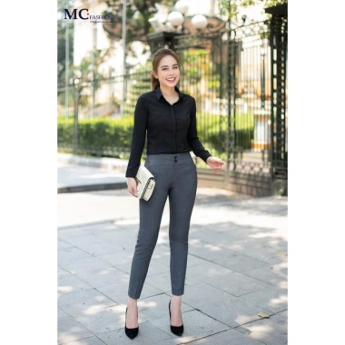Áo sơ mi công sở nữ cổ đức McFashion siêu lụa màu đen - Ngắn tay/dài tay, 292k 8