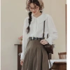 Áo Sơ Mi Công Sở Nữ Dài Tay Trắng Cổ Đức Nẹp Giấu Khuy - Basic trẻ trung AA543
