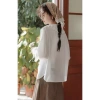 Áo Sơ Mi Công Sở Nữ Dài Tay Trắng Cổ Đức Nẹp Giấu Khuy - Basic trẻ trung AA543 8
