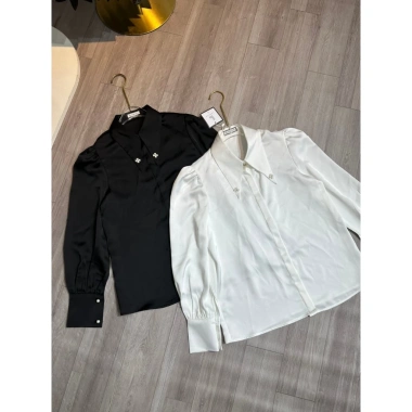 Áo sơ mi công sở nữ HINSTOR lụa cao cấp cổ lá nhọn tay bồng đính hoa cúc ngọc - Giá ưu đãi 199k 6 Áo sơ mi công sở nữ HINSTOR lụa cao cấp cổ lá nhọn tay bồng đính hoa cúc ngọc - Giá ưu đãi 199k 6