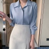 Áo Sơ Mi Công Sở Nữ Kiểu Hàn Quốc Tay Dài Lụa Cao Cấp Thoáng Mát - Giá 195k