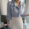 Áo Sơ Mi Công Sở Nữ Kiểu Hàn Quốc Tay Dài Lụa Cao Cấp Thoáng Mát - Giá 195k 8