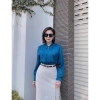 Áo sơ mi công sở nữ lụa Bảo Khánh - Cổ đức, nơ, xếp ly, đính cúc, chỉ 178.000₫ 3