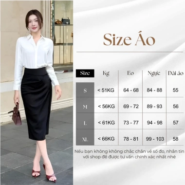 Áo sơ mi công sở nữ thanh lịch cổ đức dài tay chất cát hàn chống nhăn thoáng khí - 200k