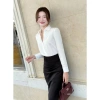 Áo sơ mi công sở nữ thanh lịch cổ đức dài tay chất cát hàn chống nhăn thoáng khí - 200k 10