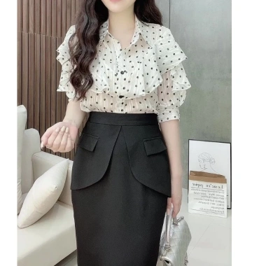 Áo sơ mi công sở tơ sọc chấm bi bèo tay H218 - Giá chỉ 185.000₫, giảm tới 21% 4 Áo sơ mi công sở tơ sọc chấm bi bèo tay H218 - Giá chỉ 185.000₫, giảm tới 21% 4