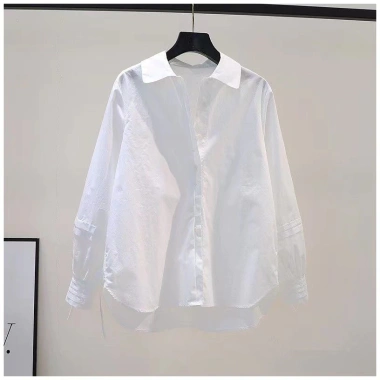 Áo sơ mi cotton tay dài dáng rộng phong cách Hàn Quốc nữ - giảm còn 326.838₫ 2