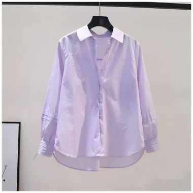 Áo sơ mi cotton tay dài dáng rộng phong cách Hàn Quốc nữ - giảm còn 326.838₫ 3