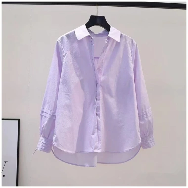 Áo sơ mi cotton tay dài dáng rộng phong cách Hàn Quốc nữ - giảm còn 326.838₫ 9