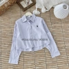 Áo sơ mi croptop thêu ngựa Basic chất thô mịn - Phù hợp học, làm, dạo phố, giá 280k