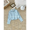 Áo sơ mi croptop thêu ngựa Basic chất thô mịn - Phù hợp học, làm, dạo phố, giá 280k 7