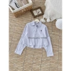 Áo sơ mi croptop thêu ngựa Basic chất thô mịn - Phù hợp học, làm, dạo phố, giá 280k 10