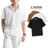 Áo sơ mi Cuban shirt nam tay ngắn LADOS-8.148 dệt lưới co giãn, thấm hút, form Hàn thời trang 162k