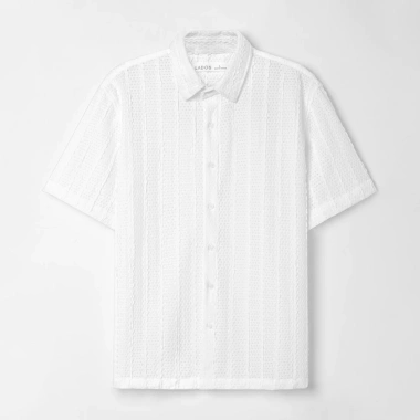 Áo sơ mi Cuban shirt nam tay ngắn LADOS-8.148 dệt lưới co giãn, thấm hút, form Hàn thời trang 162k