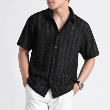 Áo sơ mi Cuban shirt nam tay ngắn LADOS-8.148 dệt lưới co giãn, thấm hút, form Hàn thời trang 162k 6 Áo sơ mi Cuban shirt nam tay ngắn LADOS-8.148 dệt lưới co giãn, thấm hút, form Hàn thời trang 162k 6
