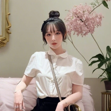 Áo sơ mi cúc ngọc cổ sen tròn trắng – Tiểu thư xinh xắn, giảm còn 100.000 VND (từ 129.000 VND)