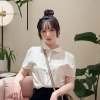 Áo sơ mi cúc ngọc cổ sen tròn trắng – Tiểu thư xinh xắn, giảm còn 100.000 VND (từ 129.000 VND) 6