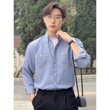 Áo Sơ Mi Dài Tay 2 Túi HB Denim Cao Cấp, Phong Cách Hàn Quốc SM12 - Giá 219.000₫