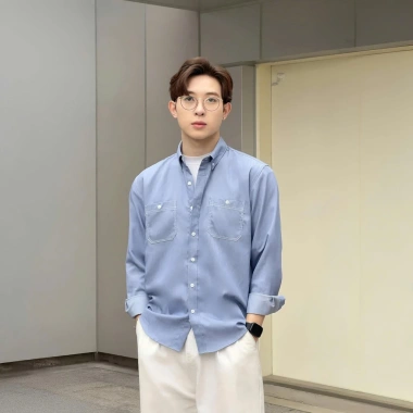 Áo Sơ Mi Dài Tay 2 Túi HB Denim Cao Cấp, Phong Cách Hàn Quốc SM12 - Giá 219.000₫
