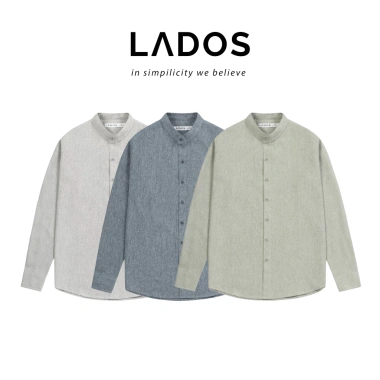 Áo Sơ Mi Dài Tay Cổ Trụ Nam LADOS-8.133 Xô Đũi Thoáng Mát, Đứng Form-160.000 VND