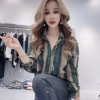 Áo sơ mi dài tay Hàn Quốc xuân hè size lớn rời sọc thời trang nữ đơn giản 2