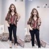Áo sơ mi dài tay Hàn Quốc xuân hè size lớn rời sọc thời trang nữ đơn giản 5