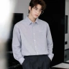 Áo sơ mi dài tay kẻ sọc nam nữ Hàn Quốc Oxford cotton thêu ngực – Giá 149.000₫ 4