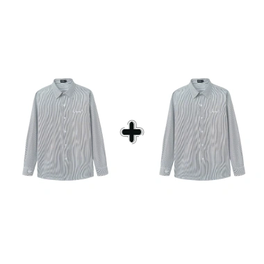 Áo sơ mi dài tay kẻ sọc nam nữ Hàn Quốc Oxford cotton thêu ngực – Giá 149.000₫ 10