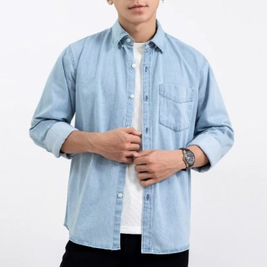 Áo sơ mi dài tay nam denim LADOS-8.159 mềm mịn, đứng form, chỉ 272k - trẻ trung thời trang