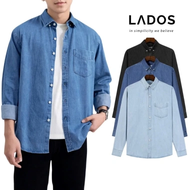 Áo sơ mi dài tay nam denim LADOS-8.159 mềm mịn, đứng form, chỉ 272k - trẻ trung thời trang
