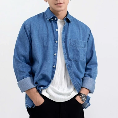 Áo sơ mi dài tay nam denim LADOS-8.159 mềm mịn, đứng form, chỉ 272k - trẻ trung thời trang 9 Áo sơ mi dài tay nam denim LADOS-8.159 mềm mịn, đứng form, chỉ 272k - trẻ trung thời trang 9