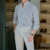 Áo sơ mi dài tay nam THE D kẻ sọc pastel oxford cao cấp giảm giá 350k 4