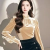 Áo sơ mi dài tay nữ cổ xếp ly nhung, phong cách cung điện thời thượng đầu xuân - chỉ 218.360 VND 2