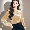 Áo sơ mi dài tay nữ cổ xếp ly nhung, phong cách cung điện thời thượng đầu xuân - chỉ 218.360 VND 4