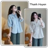 Áo sơ mi dài tay nữ Thanhhuyen - Thêu Mickey, cúc sắc màu, 110k giảm từ 135k
