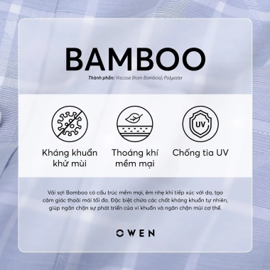 Áo sơ mi dài tay OWEN AS230.564D màu Ghi chất liệu Bamboo giảm giá chỉ 414.000₫