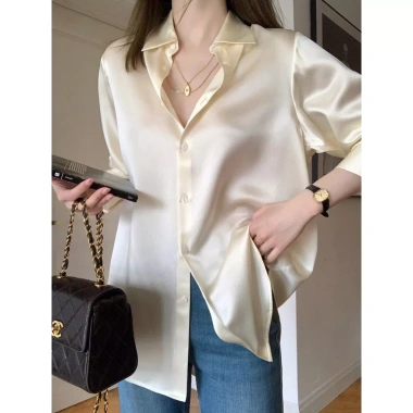Áo sơ mi dài tay phong cách Pháp mỏng nhẹ nữ xuân thu, giảm 19% còn 146.448 VND