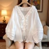 Áo sơ mi dài tay ren dáng rộng phong cách Hàn Quốc nữ giảm giá 23% chỉ 271.297 VND