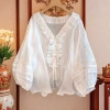 Áo sơ mi dài tay ren dáng rộng phong cách Hàn Quốc nữ giảm giá 23% chỉ 271.297 VND 6