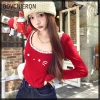 Áo sơ mi dài tay thun ren cổ O ngọt ngào cho nữ, có lót ngực, giá ưu đãi 194.724₫ 3
