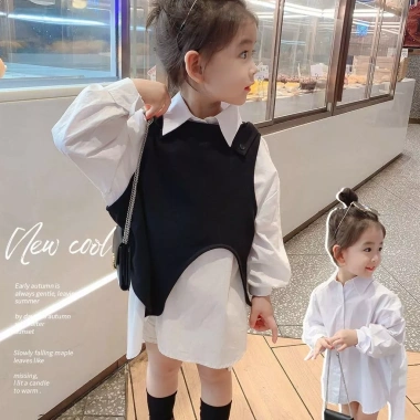 Áo sơ mi dài tay trẻ em phong cách mới và áo vest độc đáo, mùa xuân thu, giảm giá 225.714₫ 5