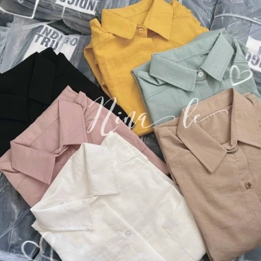 Áo sơ mi dài tay unisex trơn dáng rộng 1 túi ulzzang Giá chỉ 79.000 VND