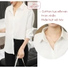 Áo sơ mi dáng rộng unisex dài tay trắng đen cotton lụa - Giá ưu đãi 120k MACboutique 7
