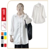 Áo sơ mi dáng rộng unisex dài tay trắng đen cotton lụa - Giá ưu đãi 120k MACboutique 9