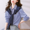 Áo Sơ Mi Đậu Bigsize Dài Tay Kẻ Sọc Vải Lụa Mềm Mát Khăn Thủy Thủ Chất Tăm SM49+A195 Giá 63.000 VND