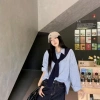 Áo Sơ Mi Đậu Bigsize Dài Tay Kẻ Sọc Vải Lụa Mềm Mát Khăn Thủy Thủ Chất Tăm SM49+A195 Giá 63.000 VND 2