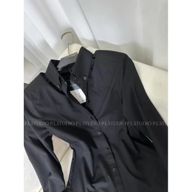 Áo Sơ Mi Đen Cơ Bản Chất Thô Tre Ít Nhăn P.L.STUDIO S01 - Giá 315.000₫ Giảm 22%
