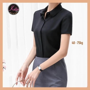 Áo sơ mi đen nữ KATIE cotton thoáng mát không nhăn, tay dài và tay ngắn, giá 209.900₫ 7